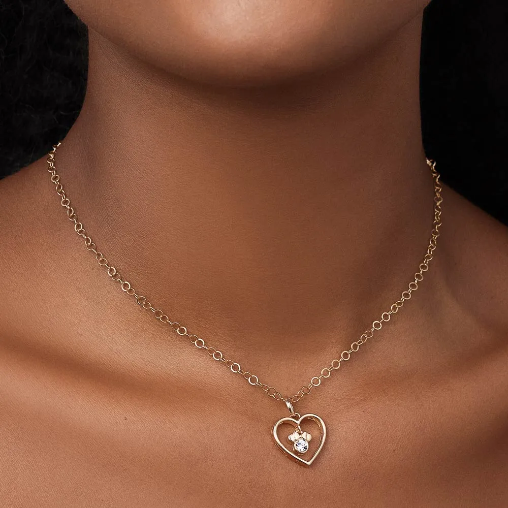 PINGENTE MINNIE CORAÇÃO BANHADO A OURO 18K COM ZIRCÔNIA - TAM.ÚNICO 542840 - Imagem 2