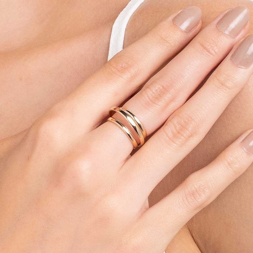 ANEL AJUSTÁVEL BANHADO A OURO 18K TAM 14 513015 - Imagem 2