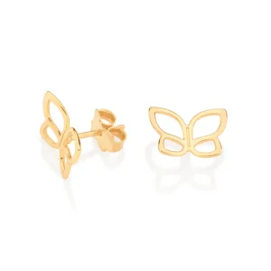 BRINCO BORBOLETA BANHADO A OURO 18K - TAM.ÚNICO 527092