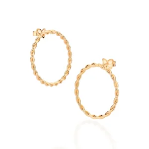 BRINCO CÍRCULO TORCIDO BANHADO A OURO 18K - TAM.ÚNICO 527399