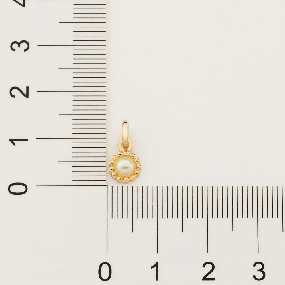PINGENTE FLOR BANHADO A OURO 18K COM PÉROLA - TAM.ÚNICO 542317 - Imagem 2