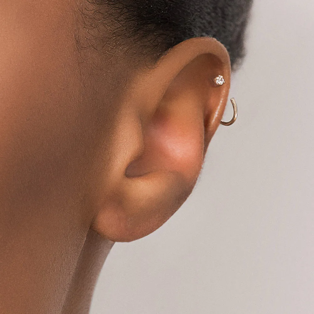 BRINCO ARGOLA BANHADO A OURO 18K COM ZIRCÔNIAS - TAM.ÚNICO 527387 - Imagem 2