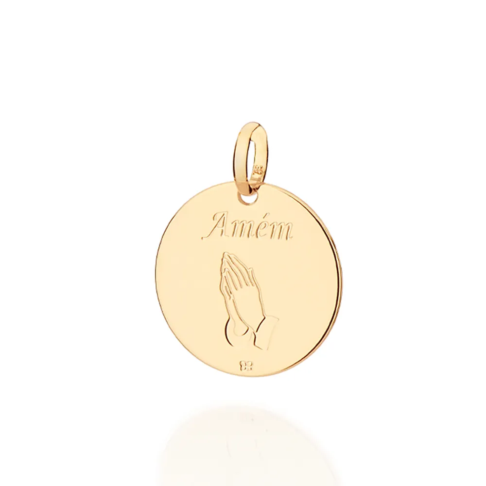 PINGENTE EU SOU O CAMINHO, A VERDADE E A VIDA BANHADO A OURO 18K 542969 - Imagem 2